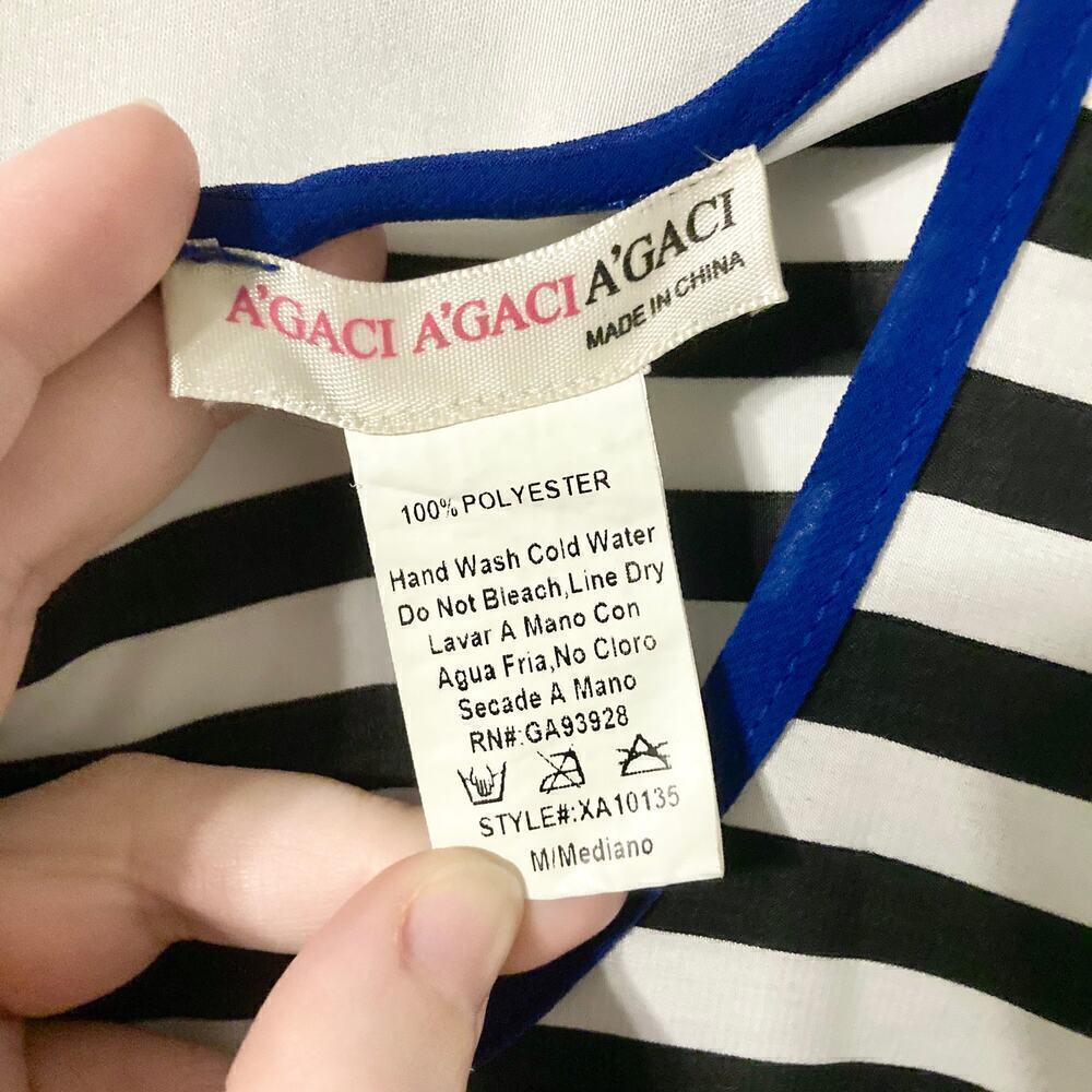 A'gaci Women's M Sleeveless Striped Dress - Picture 11 of 12